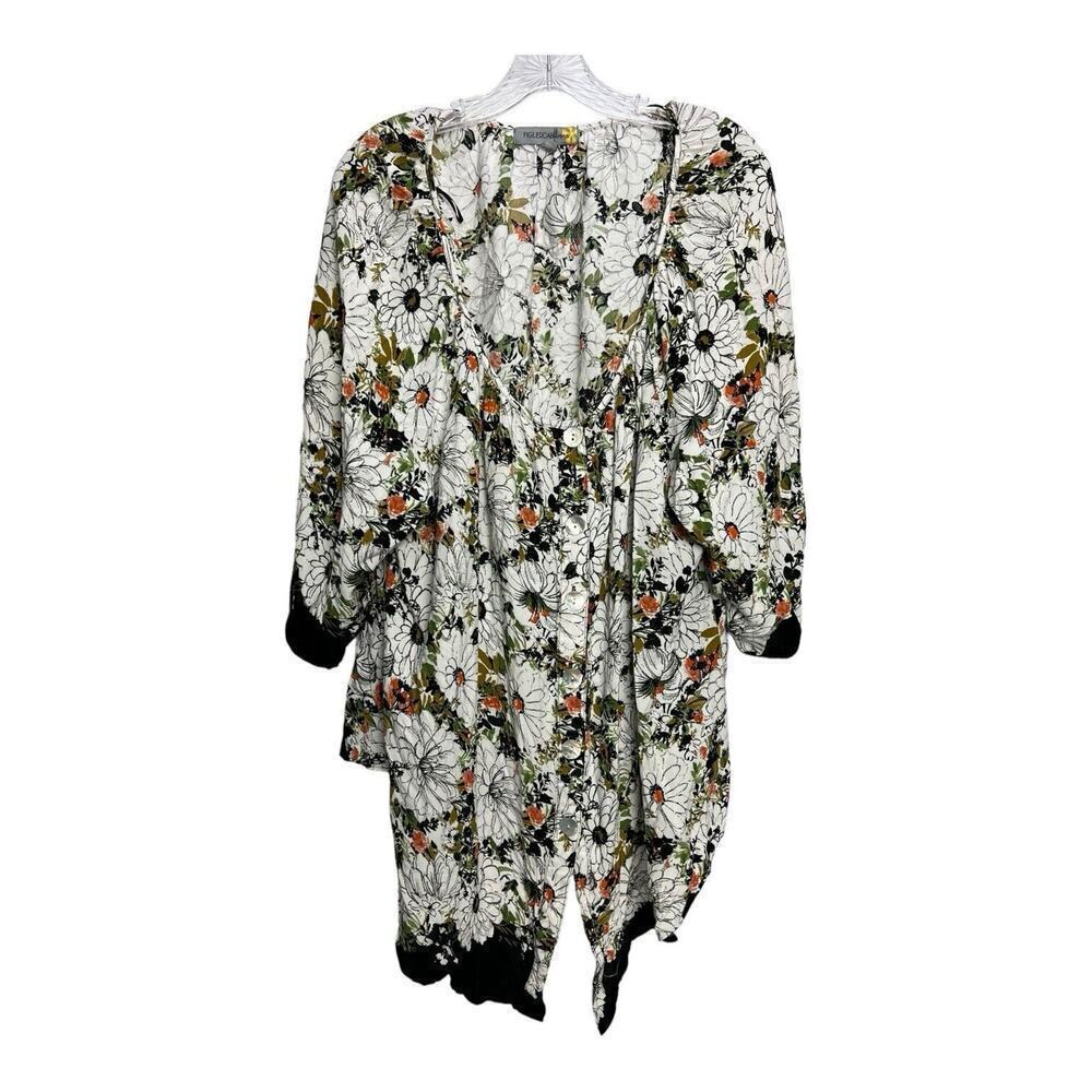 Figueroa & Flower Floral 3/4 Sleeve Blouse Elastic Cuff 3X